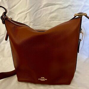 NWT Coach Val Duffle Redwood brown leather
